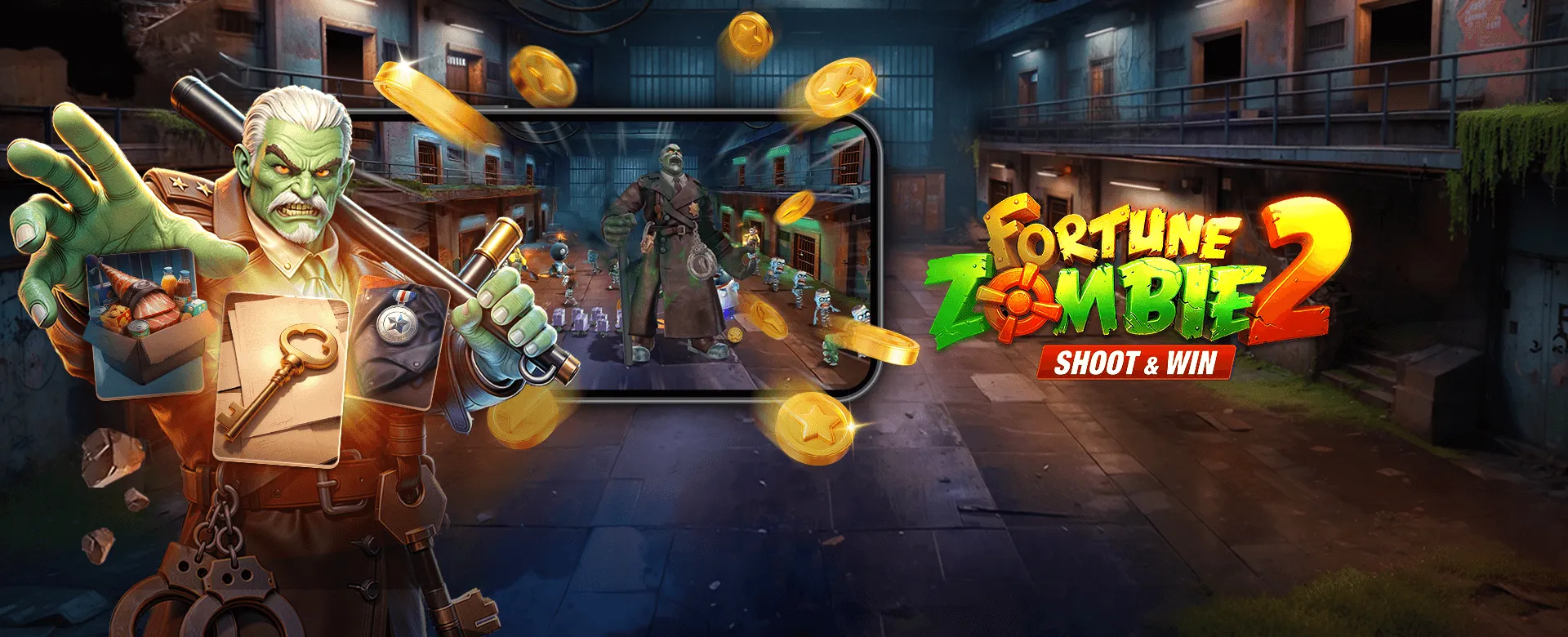 Fortune Zombie 2 Game Banner - Mechanical Zombie